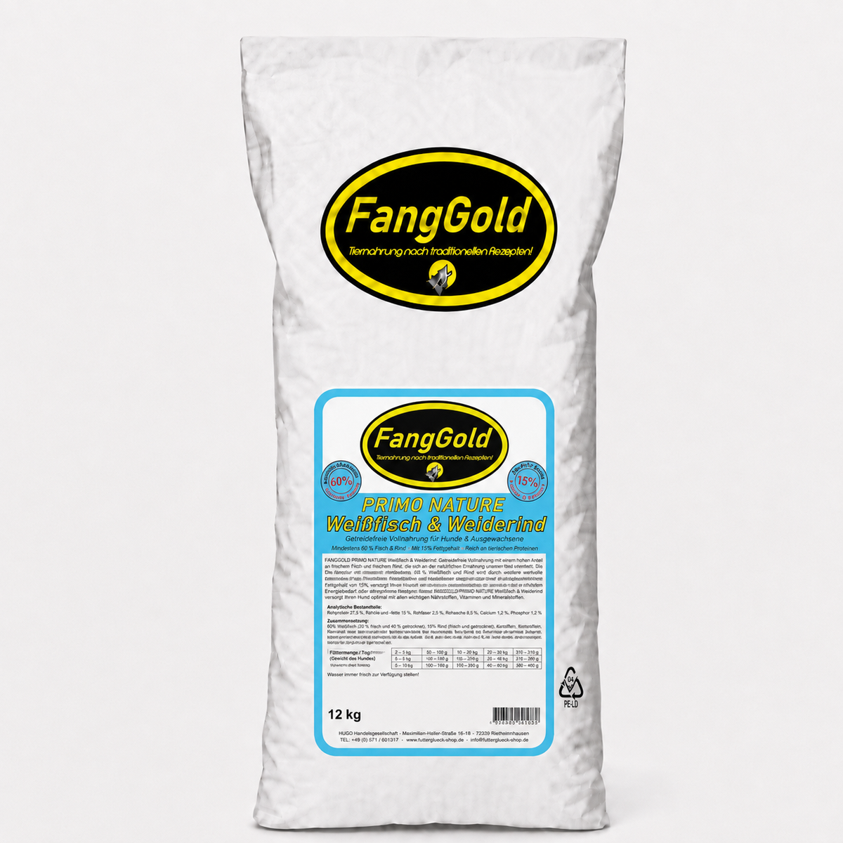 FangGold Primo Nature White Fish & Willow Beef 12kg